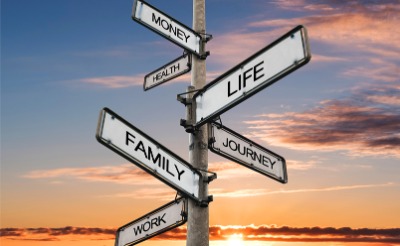 street sign with life stages